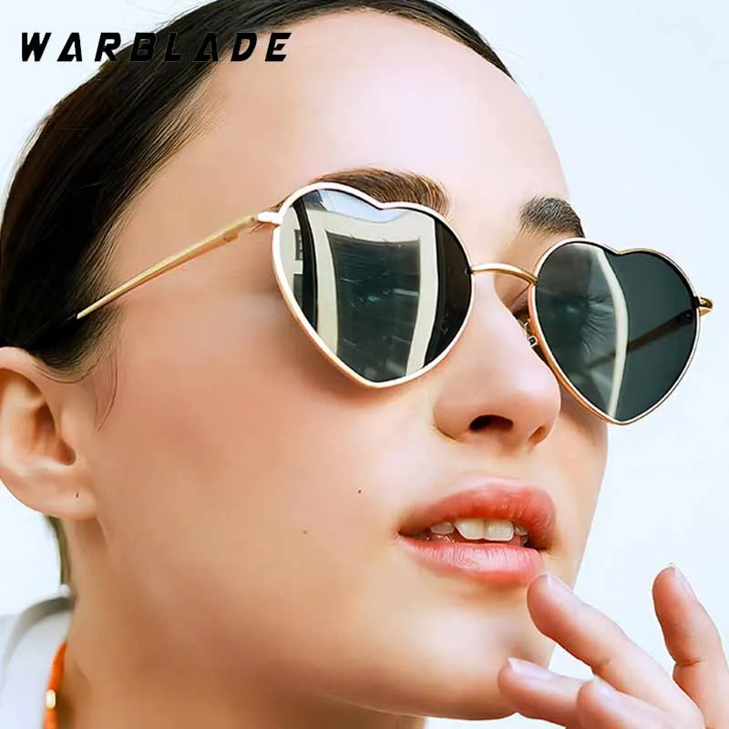 

Trend Heart Shape Metal Frame Multi-color Lenses Women's Sunglasses Brand Design Men Sunglass Beach Outdoor Travel Eyewear UV400