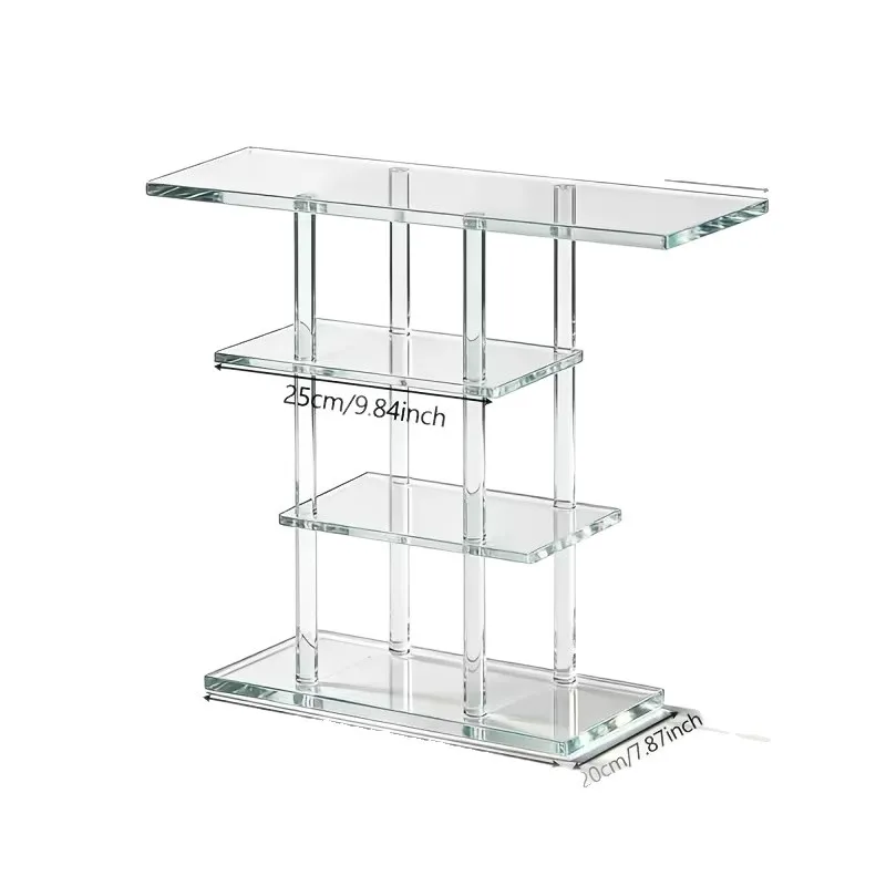 LTT acrylic narrow side table four-story bedroom bedside table living room sofa side table