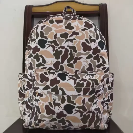 

Hot Embroidery Baby Kids Boys Camo Ducks Dog Hunting Backpack Zipper Back Bags Toddler Children Outdoor Portable Daypack