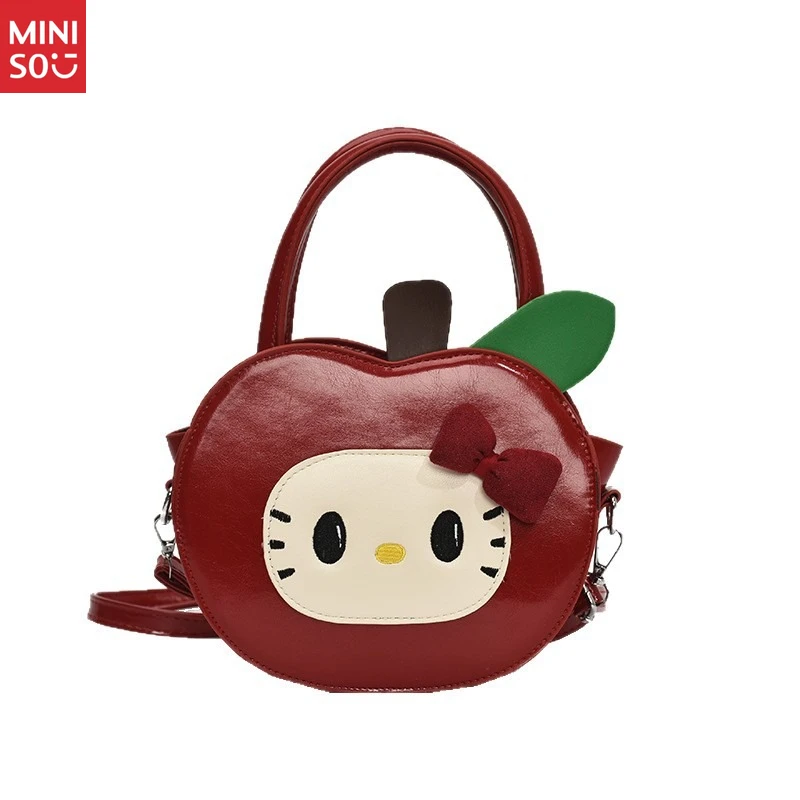 Miniso Cute Apple Hello Kitty Crossbody Bag, Cartoon Themed Shoulder Purse for Girls