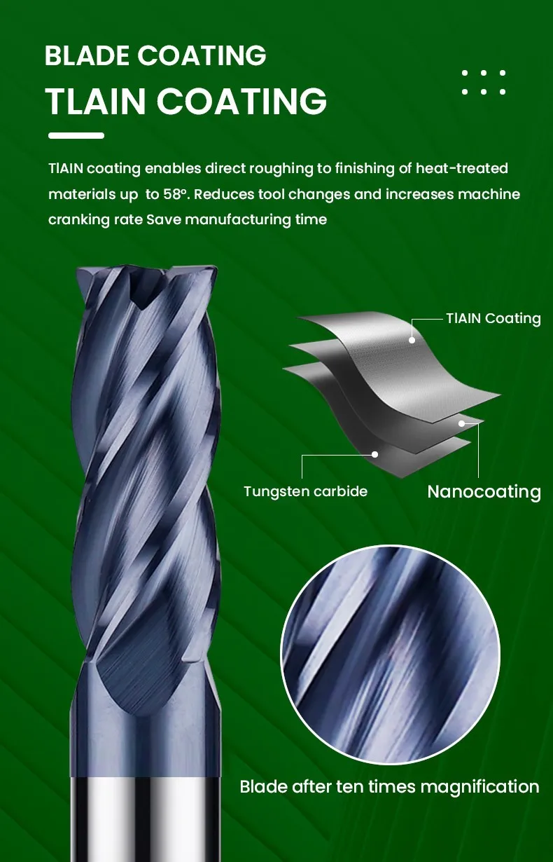 Fräsen Cutter Legierung Beschichtung Wolfram Stahl Werkzeug Cnc Bearbeitungs Hrc45 Ecke Schruppen Top Fräsen Cutter Kit Fräsen Maschine Endmil – Detail 6