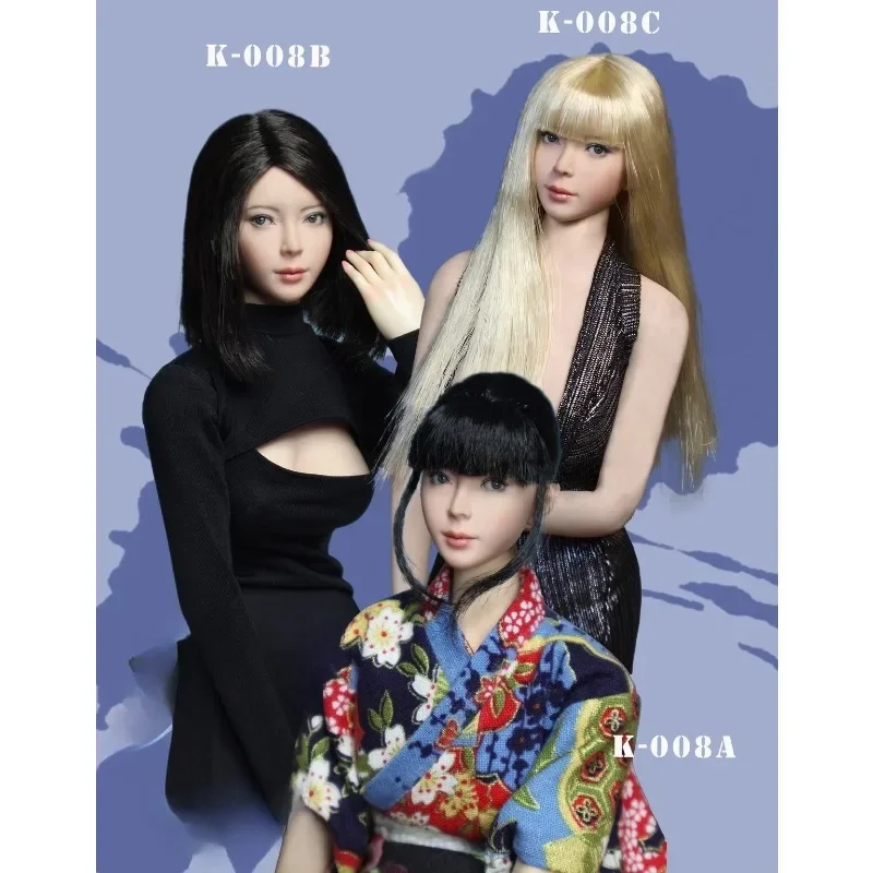 【26 1Q】JKTOYS K-008 1/6 مقياس أنثى نحت الرأس المنقولة العين الجميلة فتاة آسيوية رئيس نحت صالح 12 ''عمل الجسم ديكور #2