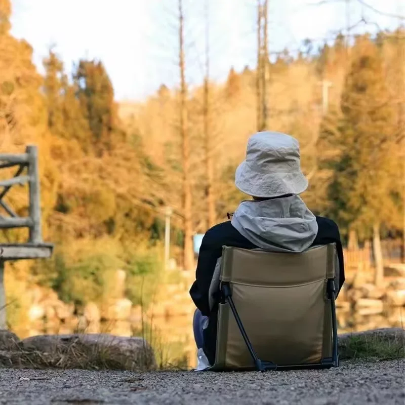 Outdoor Camping Lekkie, wygodne składane krzesło Parkowe krzesło plażowe Przenośne pojedyncze leniwe krzesło Krzesło z oparciem