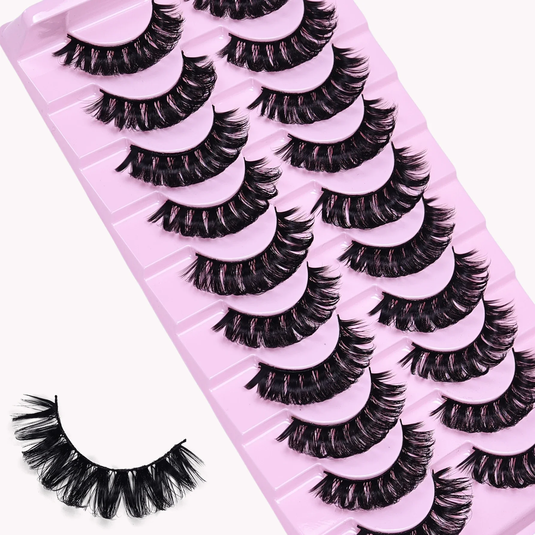 10 Pairs 3D fluffy false eyelashes for dramatic fake eyelashes Messy False Eyelashes Fluffy Thick Lashes