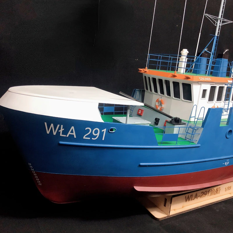 1/35 WLA-291 Poland łódź rybacka zestaw plastikowa do złożenia ABS symulacja zdalnego sterowania Model statku