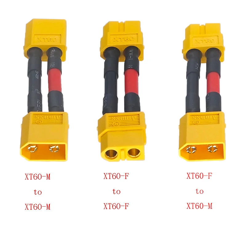 XT60 Plug Drone Lithium Battery Charging Extension Cable XT60-F To XT60-M/Male To Female Adapter 10CM/20CM/30CM/40CM/50CM/1M