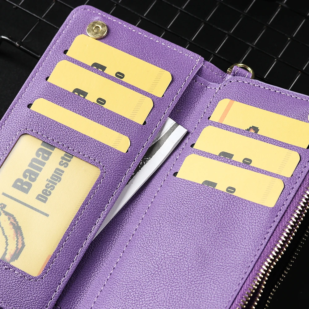 Кожаный флип-чехол-кошелек с слотом для карт и подставкой для Samsung A54 A53 A52 A34 A33 A32 A22 5G, двухслойный чехол на молнии с защитой от падения