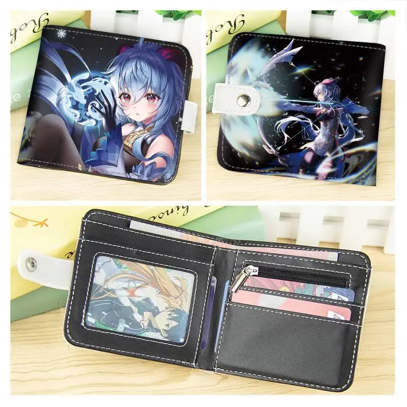 Genshin Impact Anime Wallet Short Version Merchandise Two-Dimensional Yae Miko Hu Tao Gan Yu Diluc Shenhe Yura Xiao Palace Ani