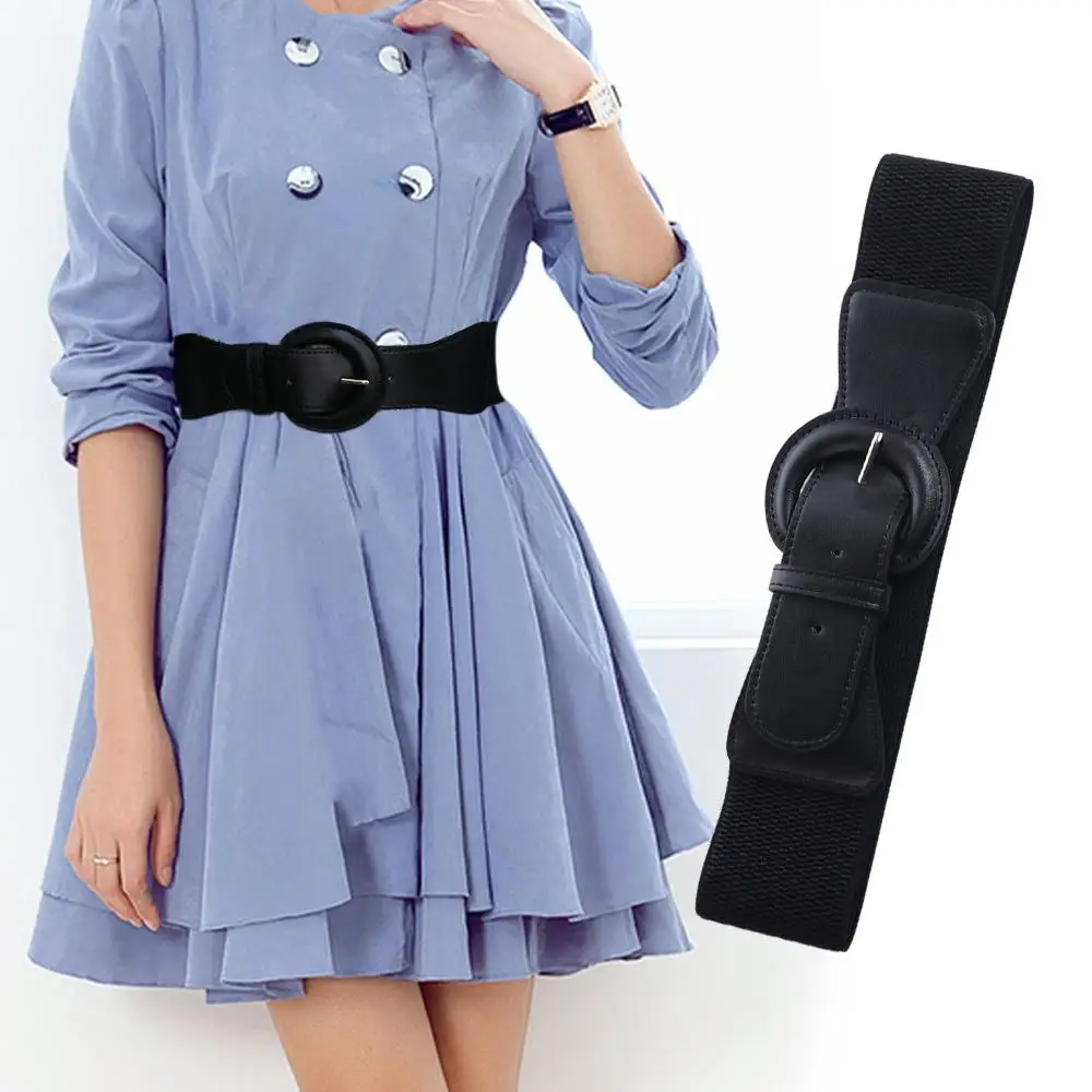 Fascia elastica in pelle di moda Cintura elastica con cravatta in corda Corsetto Cintura dimagrante Abiti con corsetto a vita larga