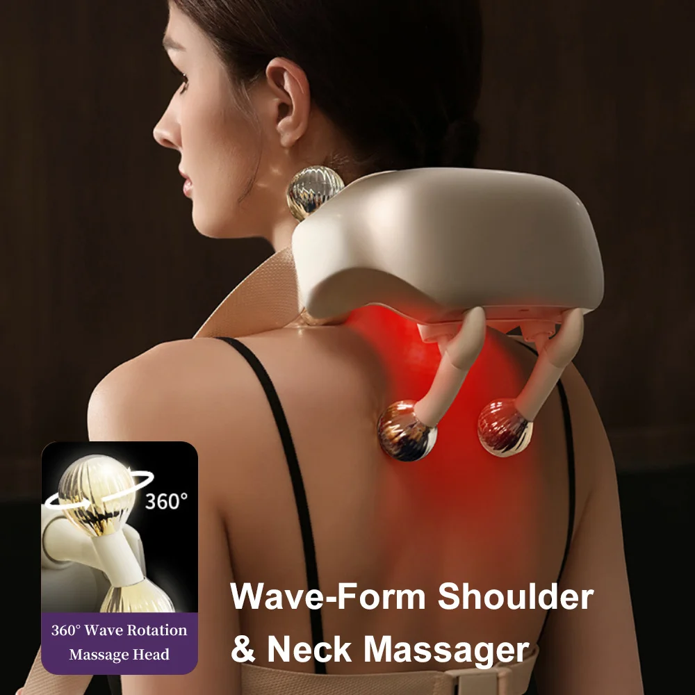 

Electric Neck and Back Massager Wireless Neck and Shoulder Kneading Massage Pillow Trapezius Neck Cervical Back Massage Shawl