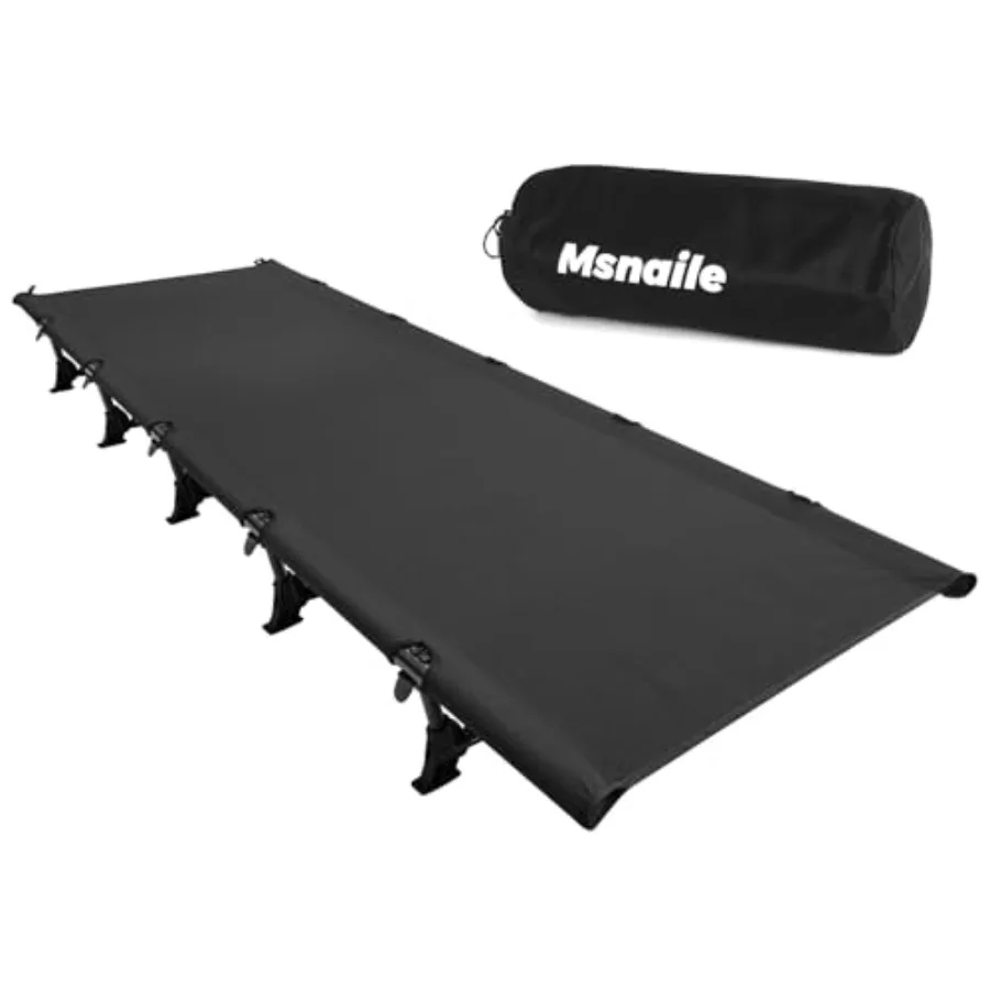 

Carbon Fiber Camping Cot for Outdoor Hiking Mountaineering, Black, Extra Sturdy Lightweight 4 Lbs, Supports 350 Lbs, Portable C