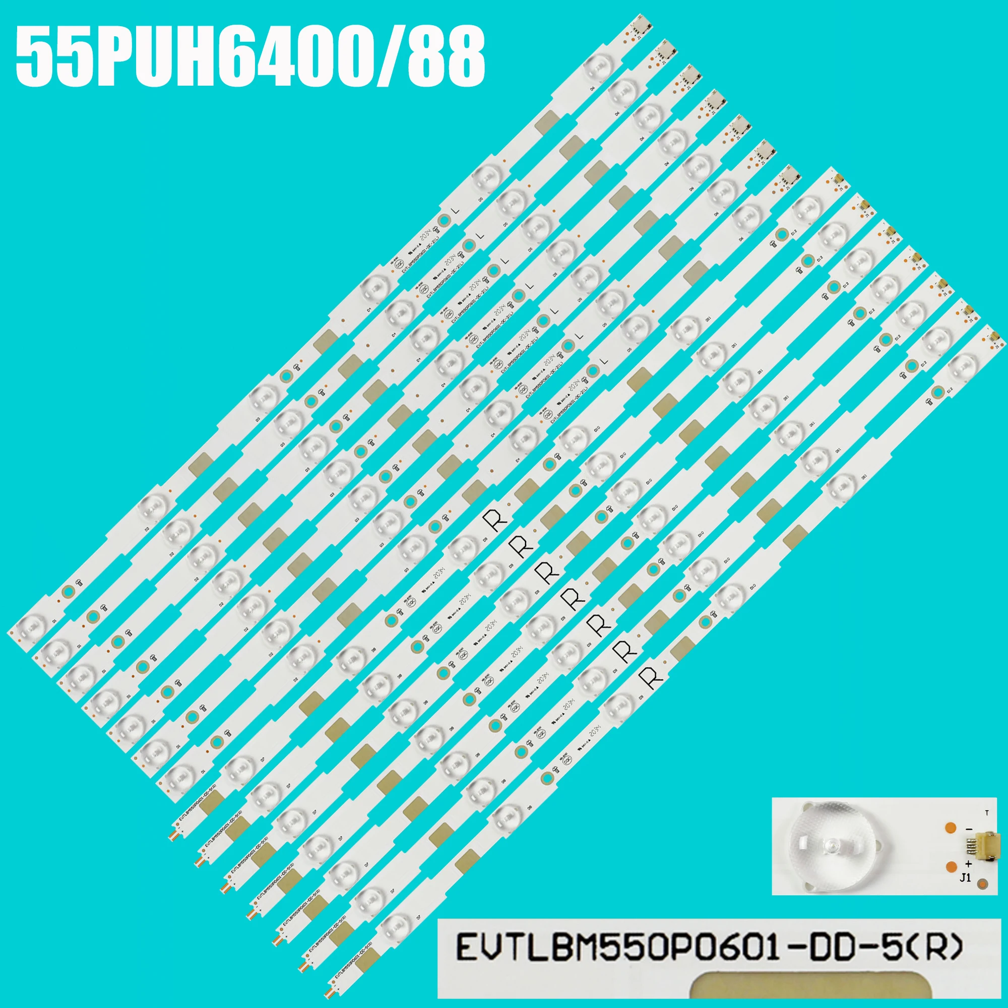 

LED Backlight Strip 12 lamp For 55"TV LB55037 V1_03 LB55053 LB55052 55PUH6400/88 55PUK6400/12 TPT550J1-QVN03.U 55PUX6400