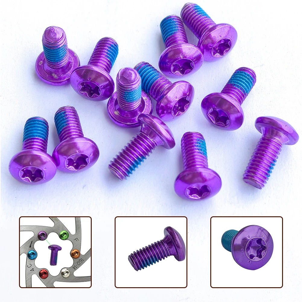 

M5x10mm T25 Torx Screws for Bicycle Disc Brakes 12PCS Pack Designed to Fit For ROTOR Bolts and Enhance Performance