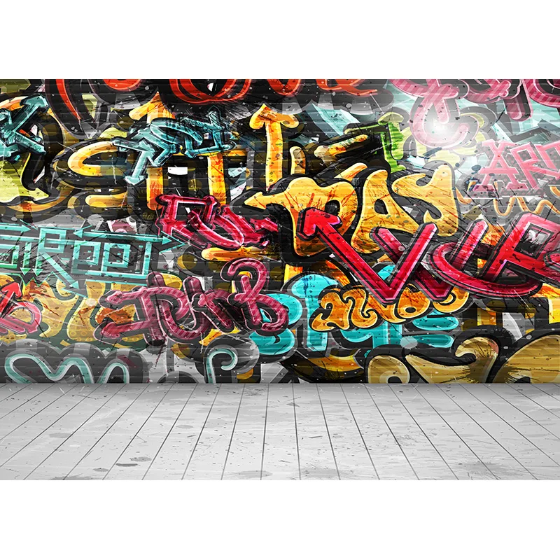 SHUOZHIKE Tessuto artistico Graffiti Muro di mattoni Tema Fondali fotografia Ritratto di bambino Sfondo fotografico Studio Prop TUY-03