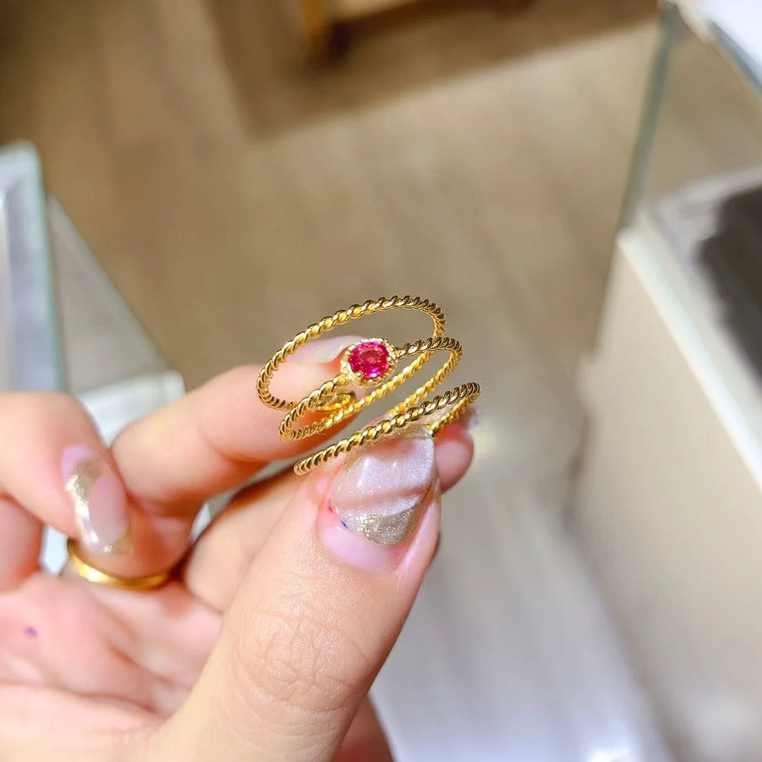 KJJEAXCMY Fine Jewelry Natural Spinel Women's Ring S925 Silver Electroplating Process Inlaid High Clarity Support Testing