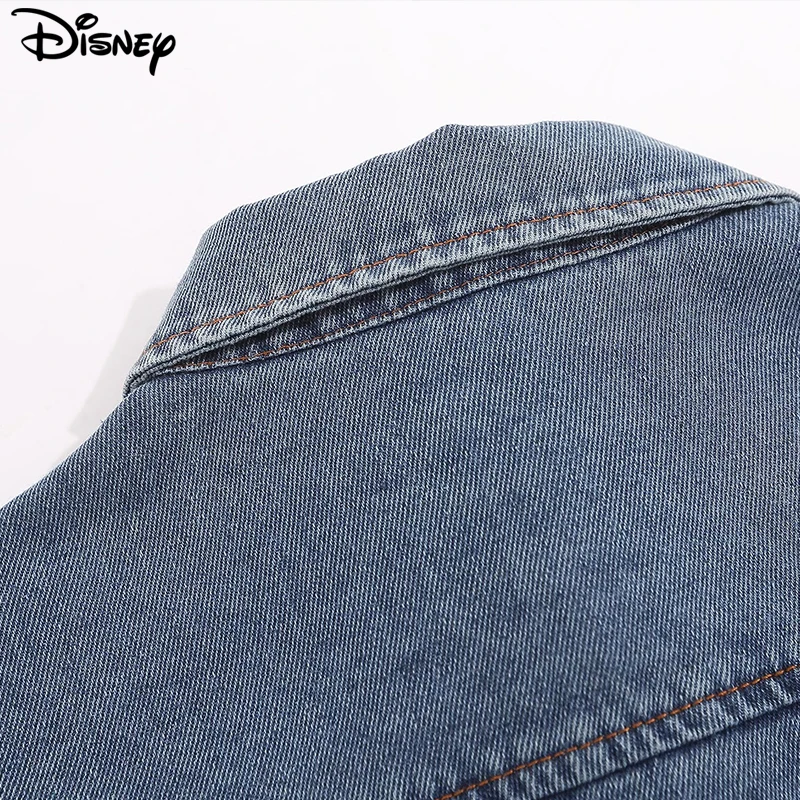 Imagem -05 - Camisas de Vaqueiro Bordadas Algodão Disney Mickey Mouse Solta Nos Desenhos Animados Tamanho Grande Top Casual Nova Chegada Moda 2023