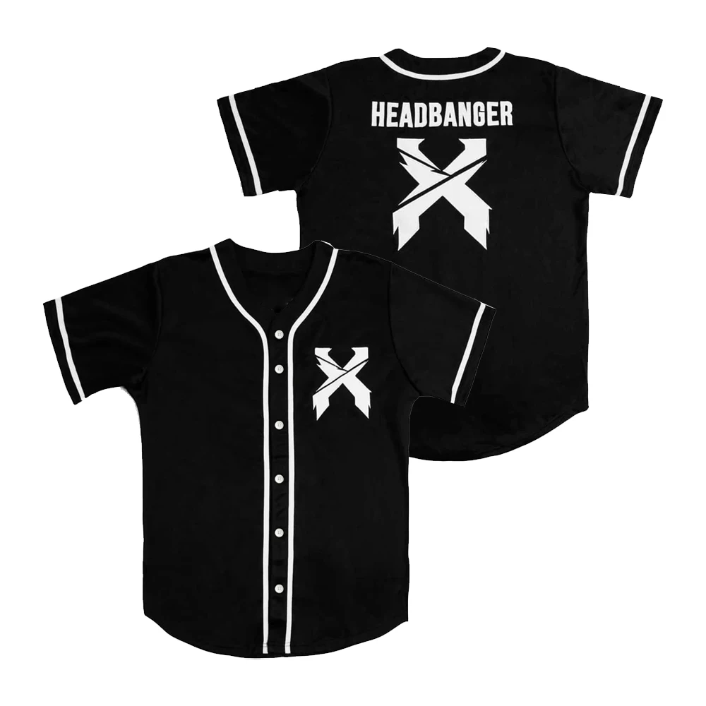 EXCISION Merch Headbanger Black Shirt Baseball Jersey Tops V-Neck Short Sleeve Tee Men Women Streetwear Fashion Clothes