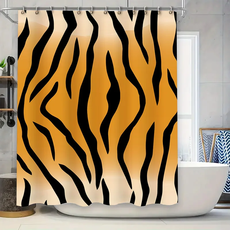 Purple flower shower curtain decor 3D printed fabric bathroom accessory tulip-themed waterproof cover for bathtub or pool area (