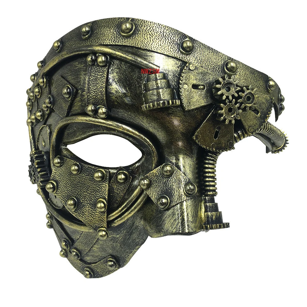 Mechanical Gear Steampunk Phantom Masquerade Cosplay Mask Half Face Costume Halloween Christmas Party Props Adult Anime Masque