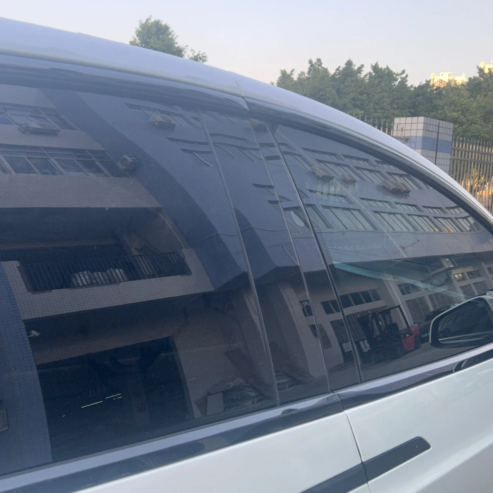 For Tesla Model X 2016-2020 SUV Window Chrome Delete Blackout ABC Pillars Glossy Black Stickers