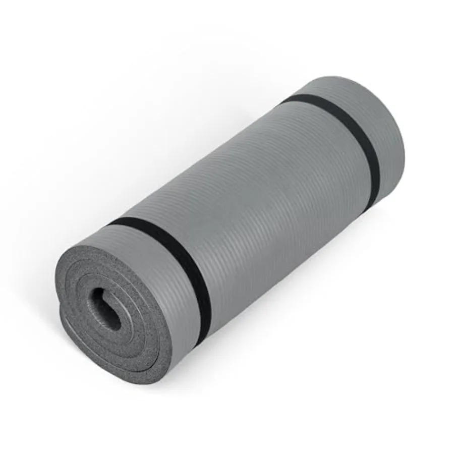 

1-Inch High Density Exercise Yoga Mat with Strap Multiple Colors
