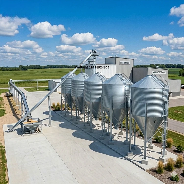 

Hot Sale Wheat Storage Silos Tower 10-100ton Corn Maize Soybean Meal Silo Bins for Flour Mill or Feed Line Raw Material Storage