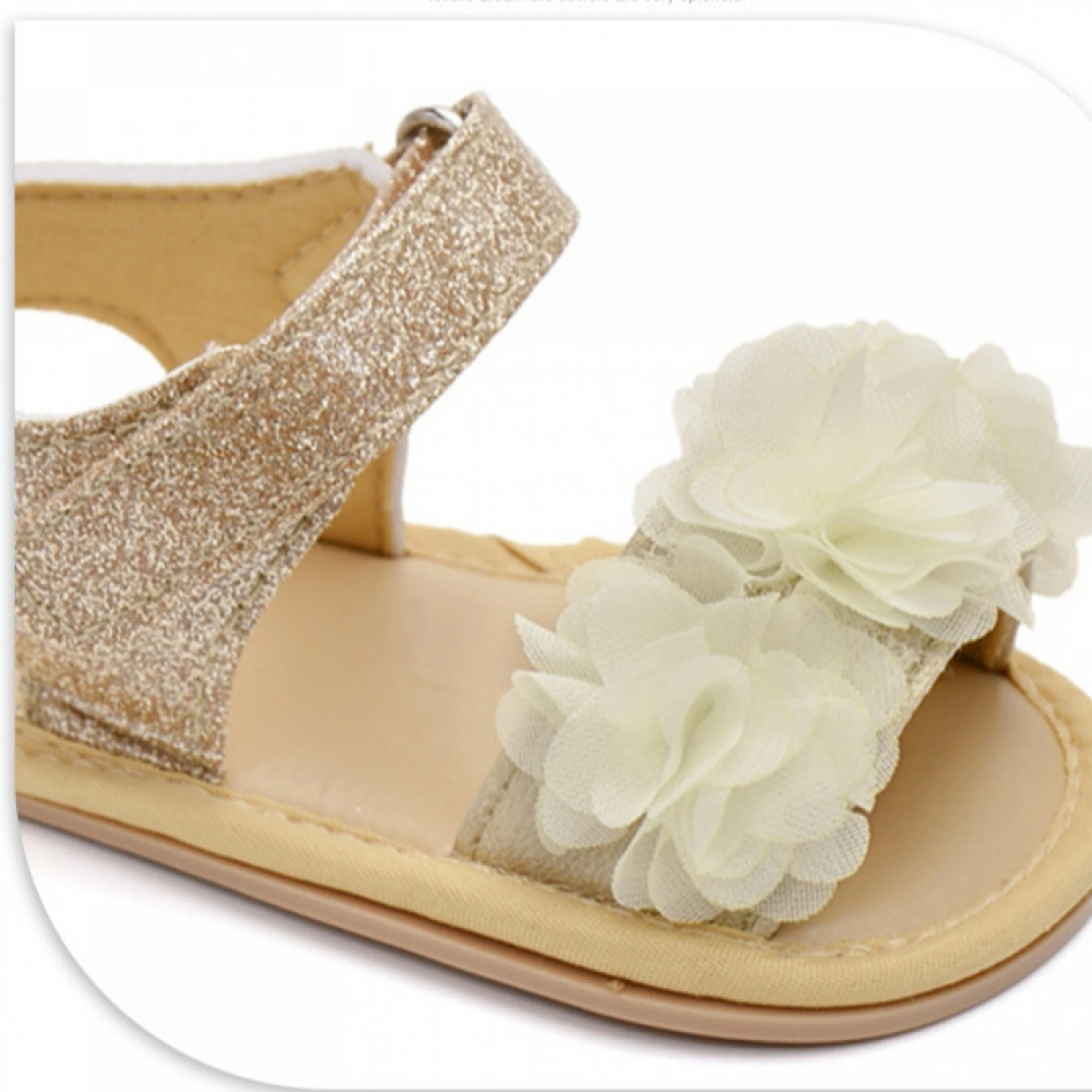 

Baby Girls Sandals Open Toe Princess Style Cute Flower Design Soft Infant Flat Walking Shoes