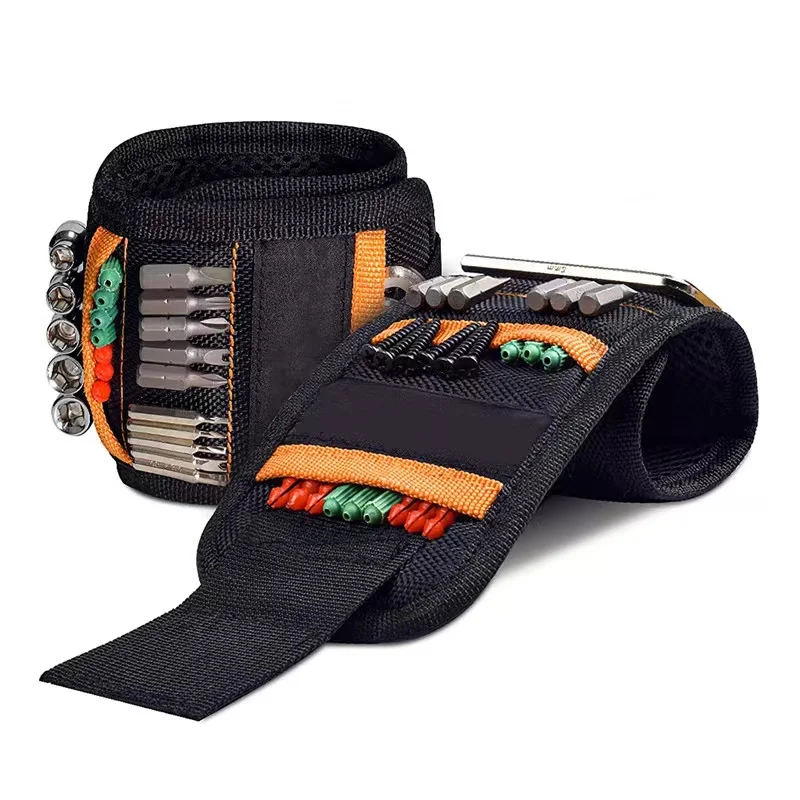 Magnetic Wristband with Pockets 10/15/20 Grid Powerful Tool Bag for Screws Repair Tools Kit Storage Organizer Tool Belt