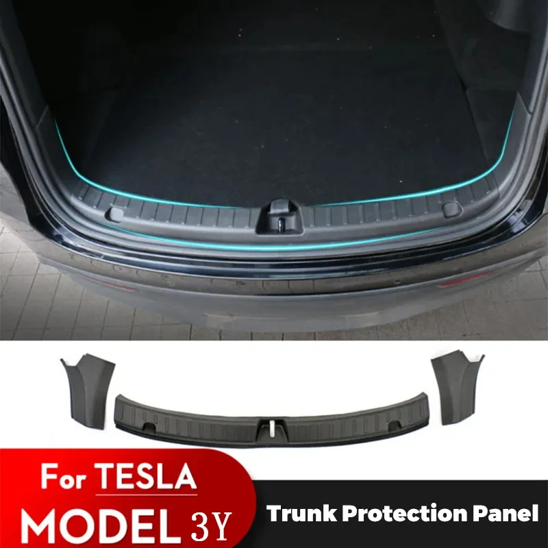 

For Tesla Model Y Trunk Sill Plate Protector TPE Rubber Protector 2021-2023 Tesla Threshold Bumper Pad Prevent Scratching