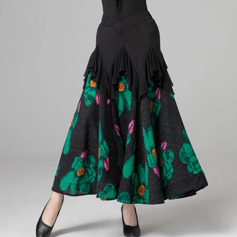

X091 Modern Dance Skirt Women Latin Skirt Practice Dress National Standard Dance Performance Large Dancing Suit