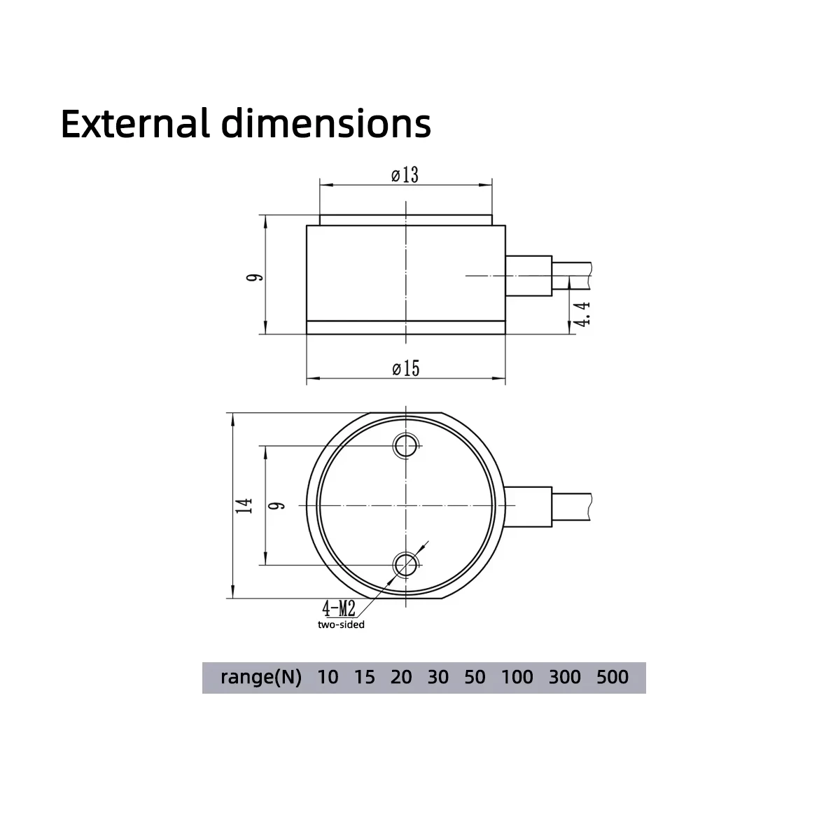 Column Type Weighing Sensor Miniature Industrial Stainless Steel Tension & Pressure Bidirectional Force Sensor