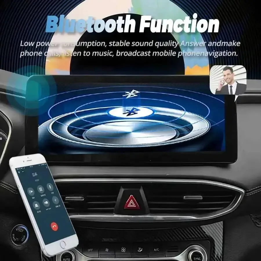 N 12G+256G Carplay 12.3'' Android 15 Qled Screen For HYUNDAI Santa Fe 2021 2019 2020 Car Multimedid Navigation Stereo Auto Radio