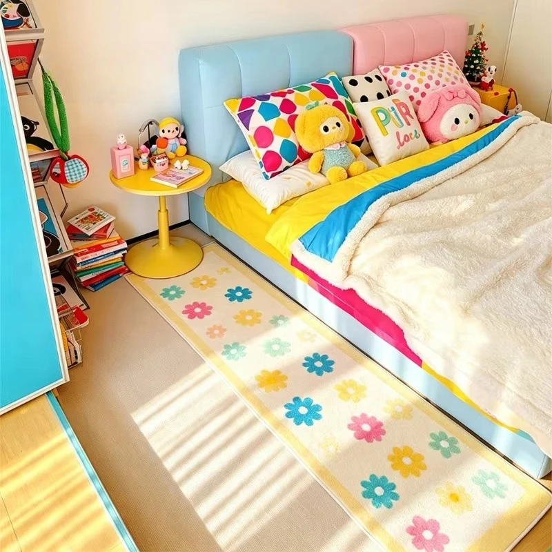 Dopamine Colors Carpets for Living Room Cream Style Bedroom Decor Carpet Fluffy Soft Bedside Floor Mat Thick Plush Cloakroom Rug