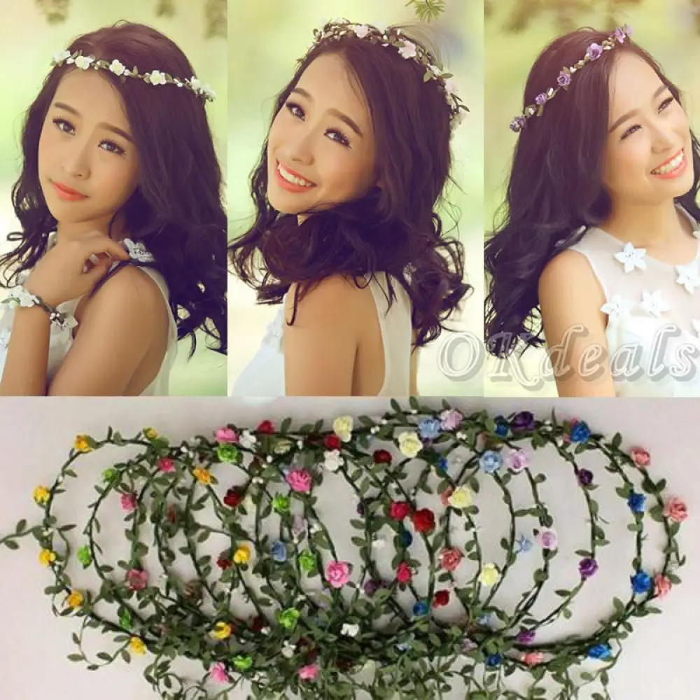 Cute Elegent Flower Garland Wedding Bride Bridal Headdress Headbands Bohemian