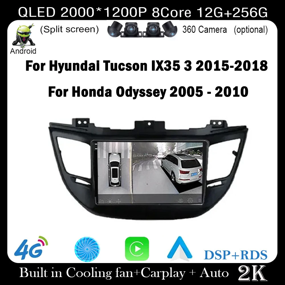 9 lnch For Hyundai Tucson IX35 3 2015-2018 Android 14 Car Radio Multimedia Player 4G+wifi Video GPS DSP IPS Navigation