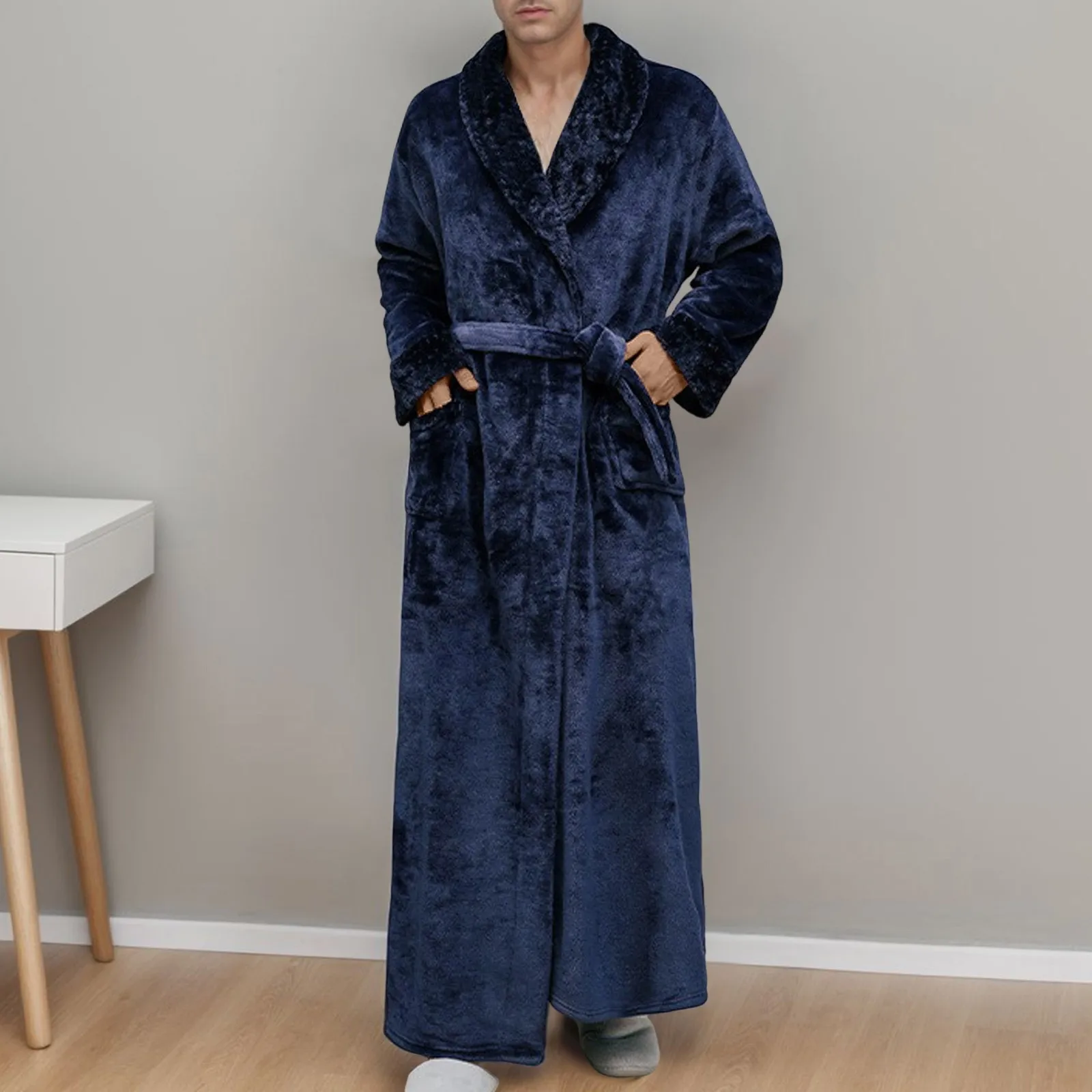 Men\'s Plush Bath Robes Soft Warm Fleece Bathrobe Flannel Pajamas Sets Comfy Home Wear Autumn Winter Family Pajamas Sleepwear