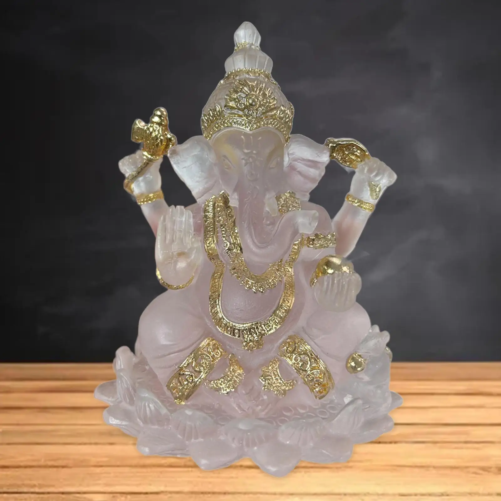 Figura de resina transparente de Lord Ganesha, elefante, estatua de Buda, para decoración del hogar, ideal para el salpicadero del coche, escritorio, estantería o sala de estar, un regalo perfecto.