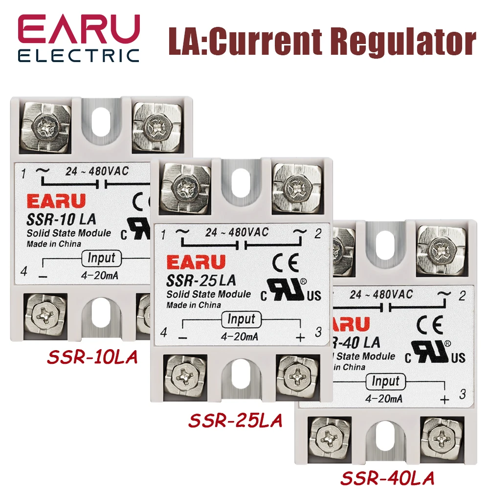 SSR-10LA SSR-25LA SSR-40LA Solid State Relay SSR Current Type Regulator Voltage Regulator AC24-480V Output 4-20mA Module Input