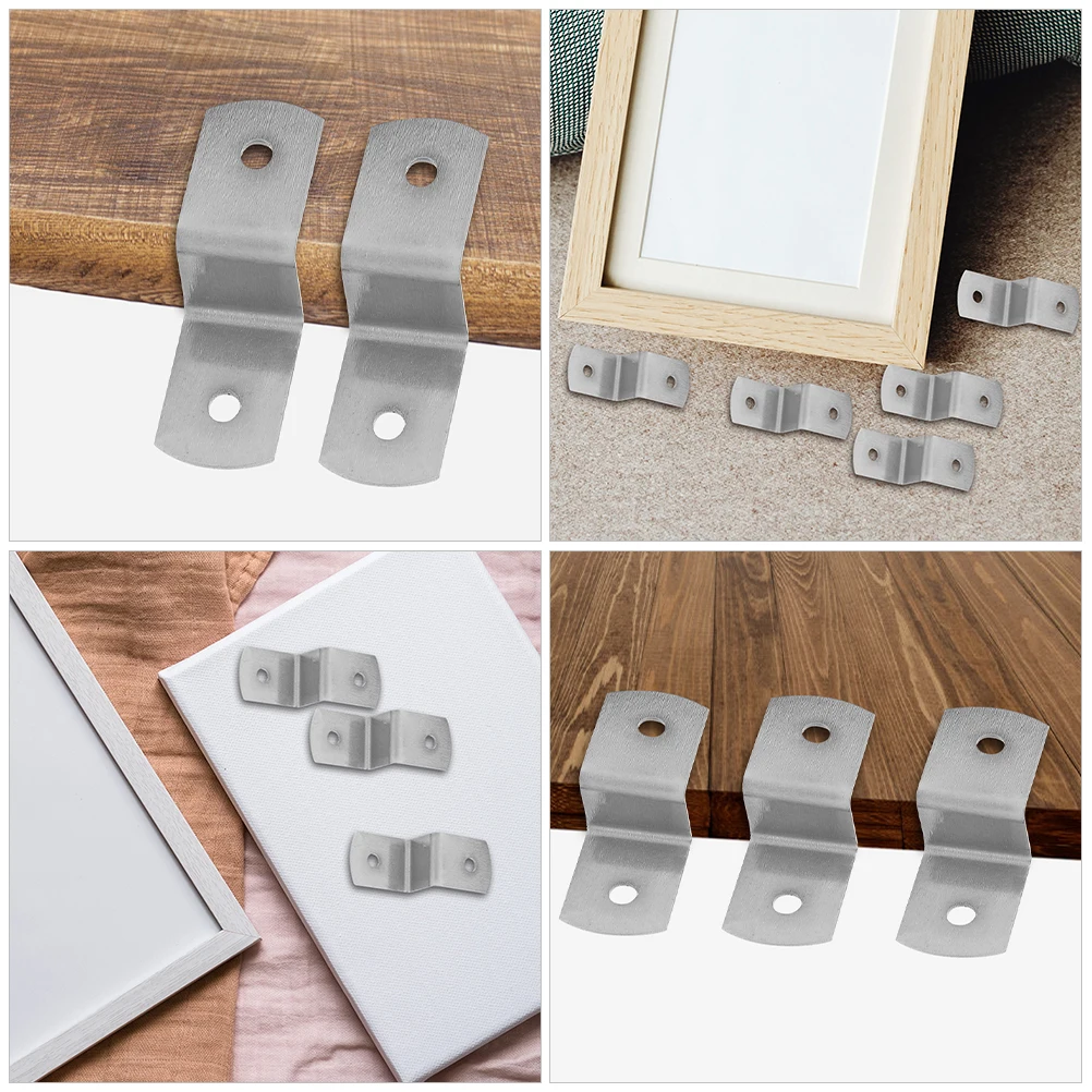 

50pcs Silver Z Clips Hardware Hooks for Picture Frame Backing Connecting Pieces Photo Fasteners Shelf Brackets Durability Smooth