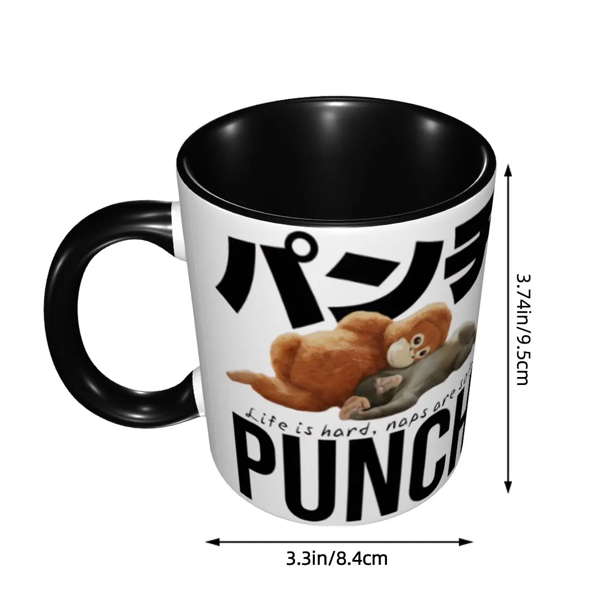Sad Monkey Punch Meme With An Orange Toy Merch Coffee Mugs Novelty Cup Gifts For Woman Man - view 3