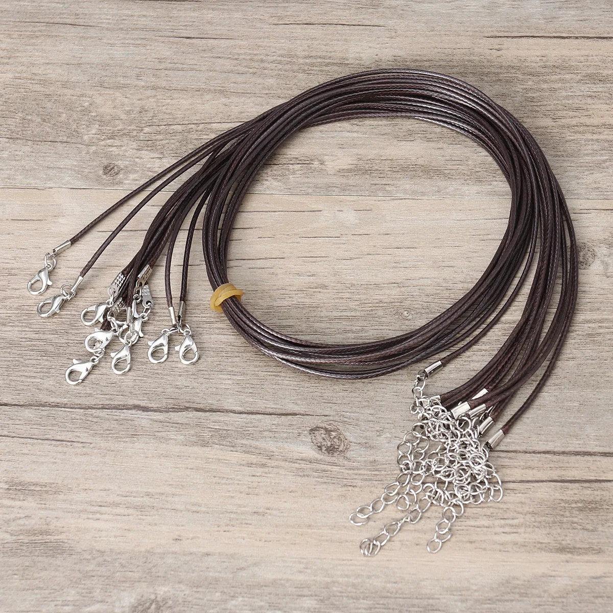 

10Pcs Necklace Cord Set 60cm Brown Wax Cord Adjustable Length for Pendants Charms Beads Necklace Rope Pendant Rope