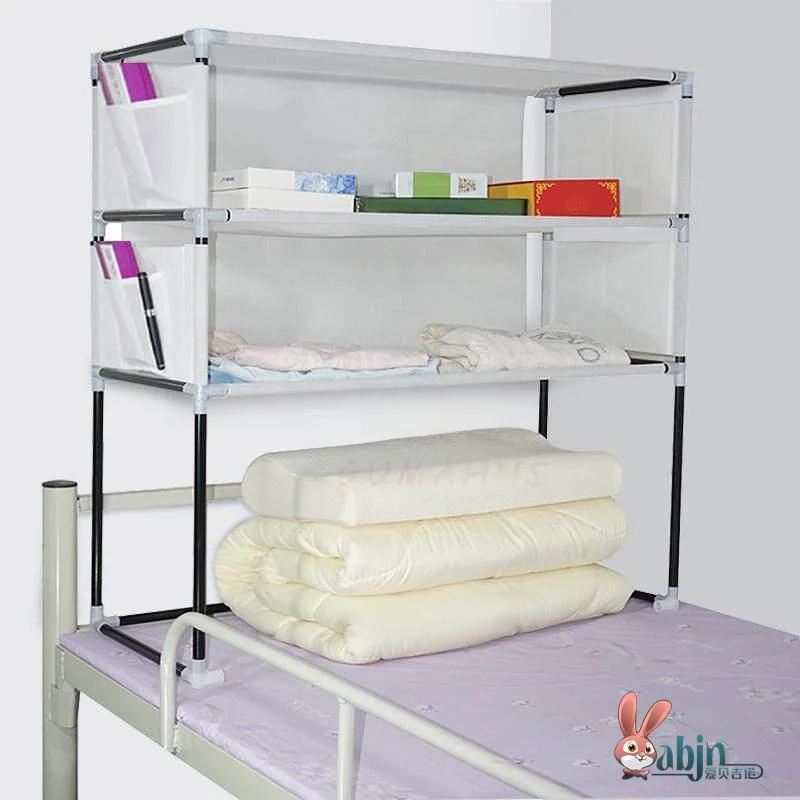 Simple Dormitory Bed Mounted Storage Rack Clothes Organizer Cabinet for Upper And Lower Bunks Bedroom Headboard Organizer