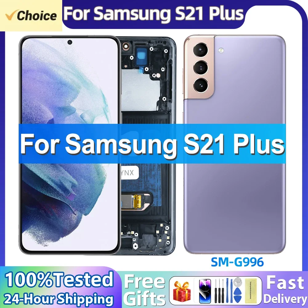 New Super OLED S21Plus Display With Frame For Samsung Galaxy S21 Plus OLED G996 G9960 LCD Touch Screen Digitizer Assembly