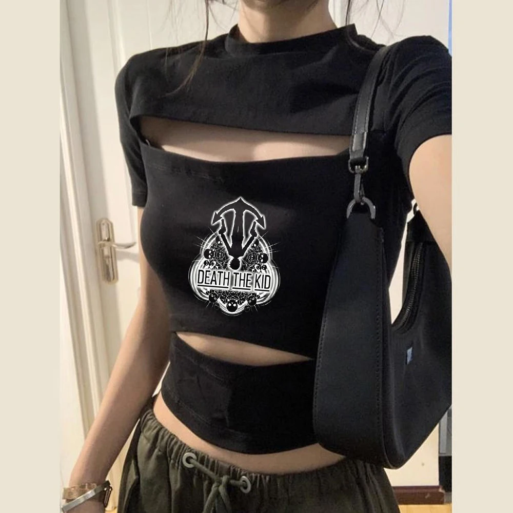 Soul Eater crop top teen alternative  cute cheap 2000s streetwear t shirt anime japanese graphic streetwear cutecore