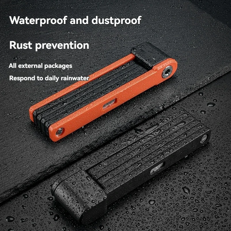 

New Bicycle Folding Lock Anti-theft Key Lock Mountain Bike Electric Bike Chain Riding Equipment