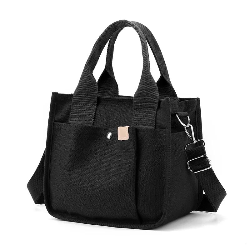 Thick Canvas Simple Handbag Women Small Zipper Shoulder Bag Totes Female Cloth Crossbody Messenger Bags Purse For Ladies