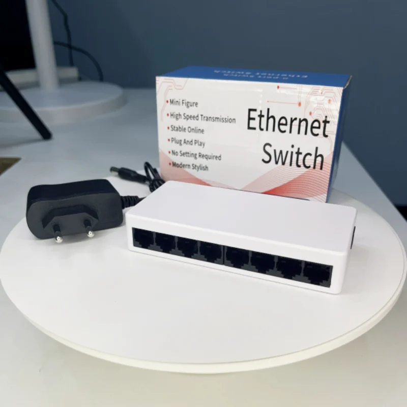 8 منافذ محول إيثرنت 10/100/1000Mbps سطح المكتب جيجابت محول الشبكة محول RJ45 محول إيثرنت السيارات MDI/MDIX مفتاح سريع