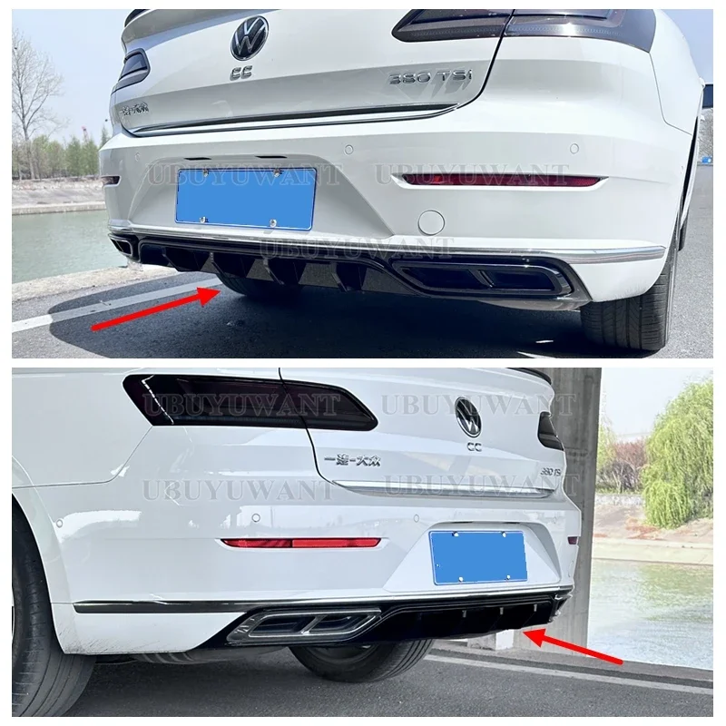 

For New CC Volkswagen ARTEON CC Sedan/ WAGON 2019 2020 2021 2022-2025 Diffuser Rear Bumper Lip Trunk Spoilers Car Accessories
