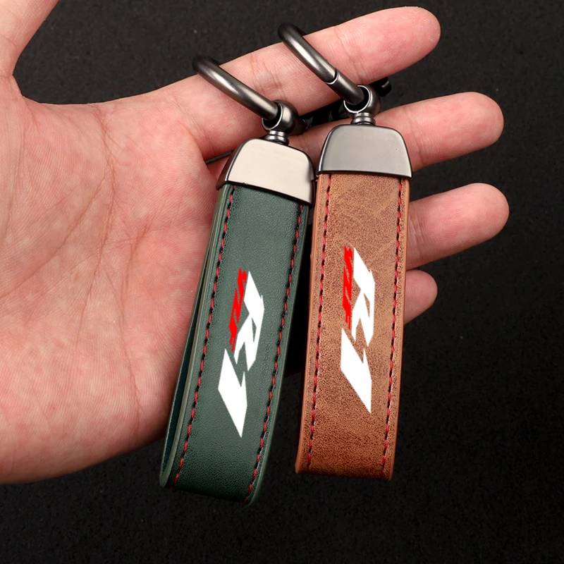 Premium material leather motorcycle key ring chain for  Yamaha YZF R1 YZF-R1 YZFR1 R1s Accessories with logo