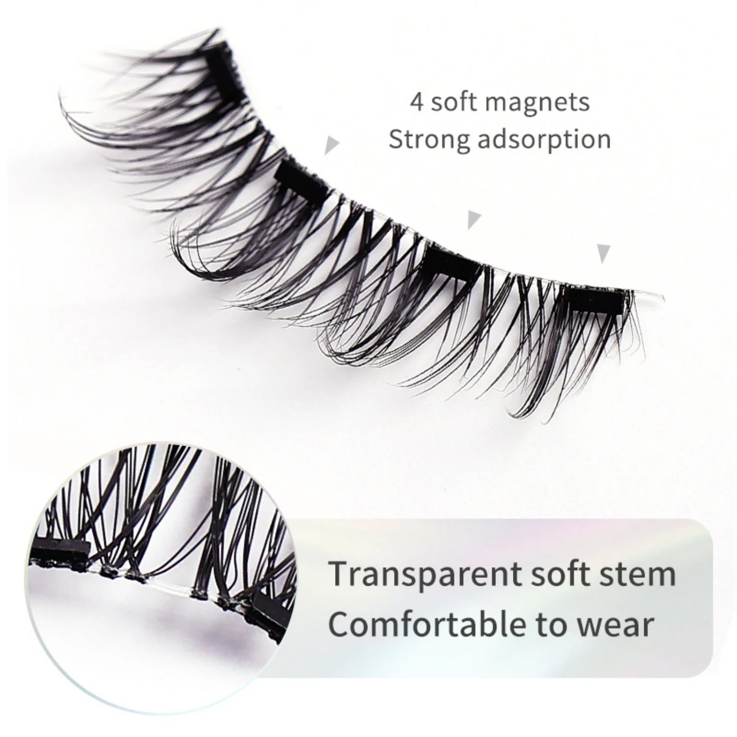 Soft Magnetic Eyelashes No Glue Needed Reusable Natural Look 3D Lashes Easy Apply Soft Magnetic Lashes Kit for Eye Makeup